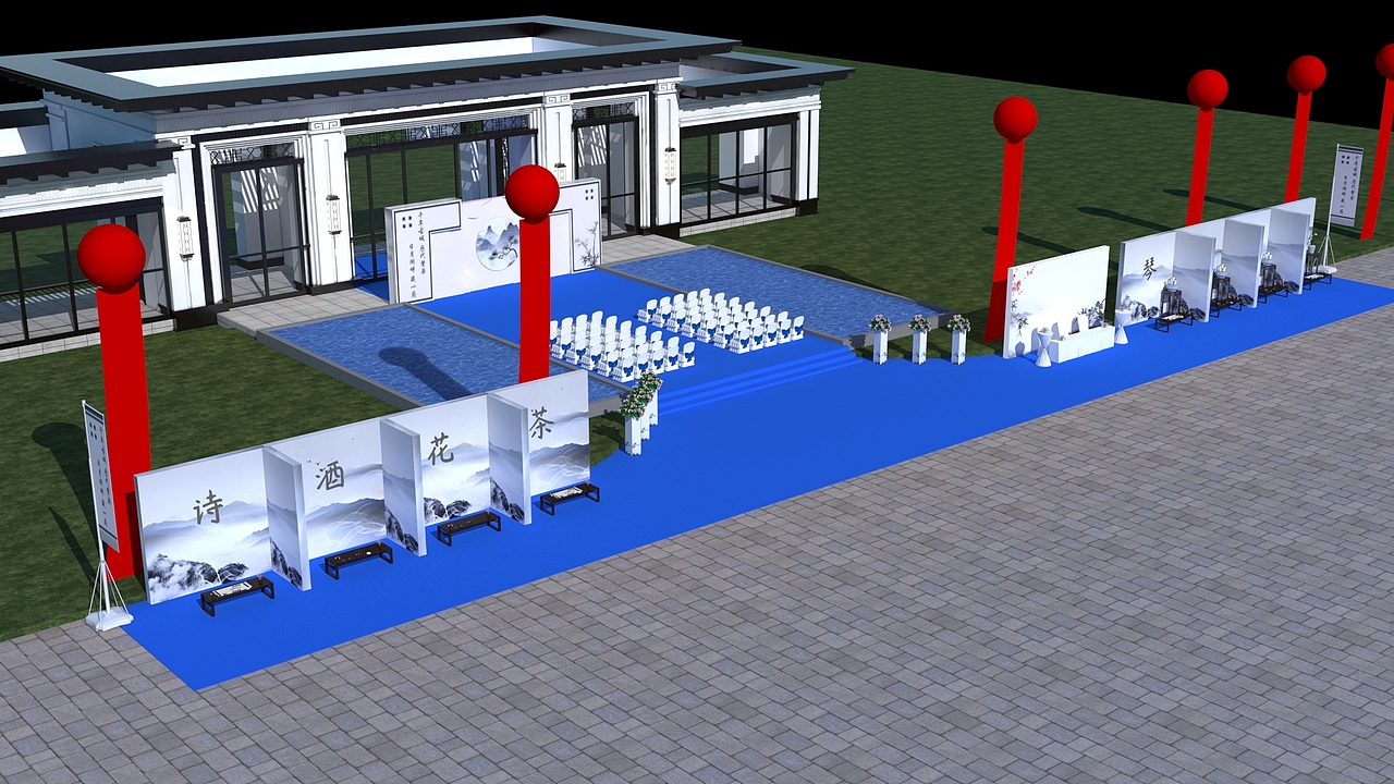中式发布会 琴棋书画 诗酒花茶（图ZMTY1MTc3MjY4） - 展陈设计 - 站酷设计师沧海0086原创素材 - 站酷ZCOOL