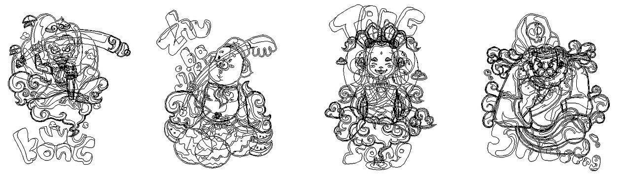 西游记（图ZNDU4NjIxNTI=） - 新锐潮流插画 - 站酷设计师大黄豆原创素材 - 站酷ZCOOL