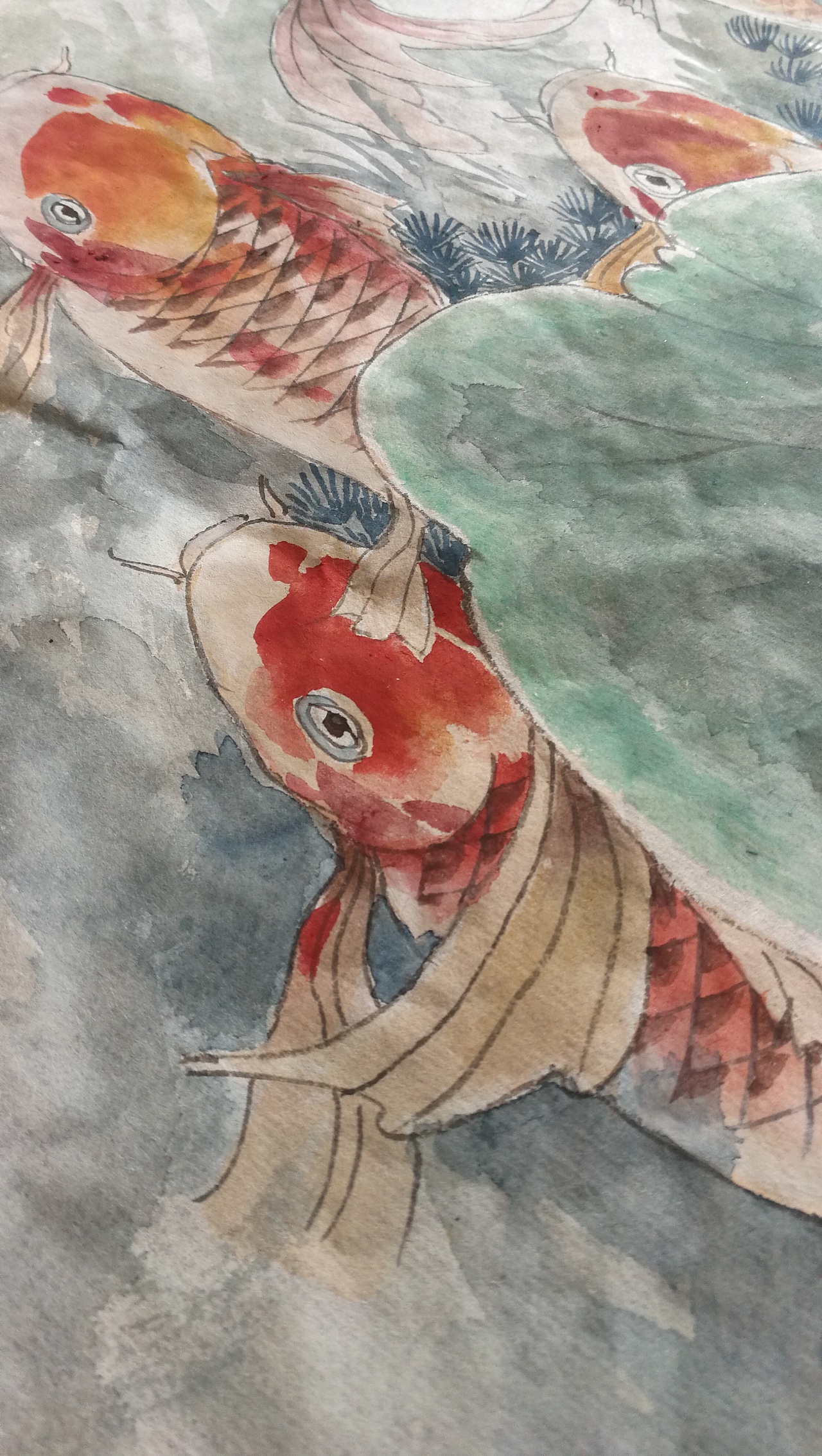 鱼戏莲叶间|纯艺术|绘画|丹景山人_原创作品-站酷zcool