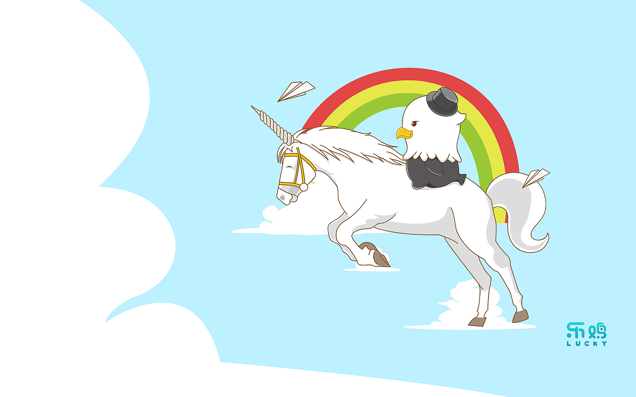 乐鸡lucky梦想系列壁纸|插画|商业插画|94joker - 原创作品 - 站酷