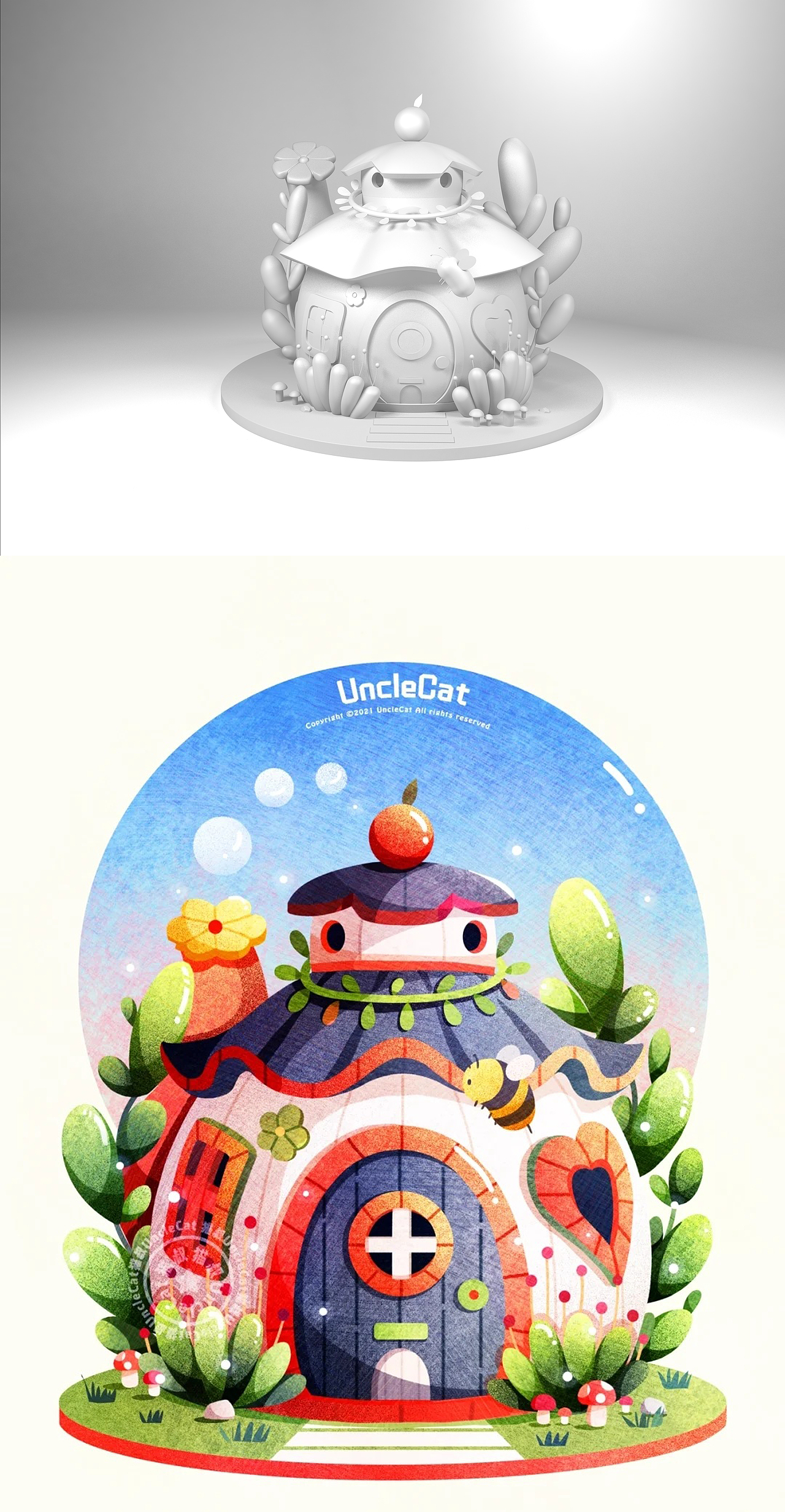 c4d临摹白膜建模练习