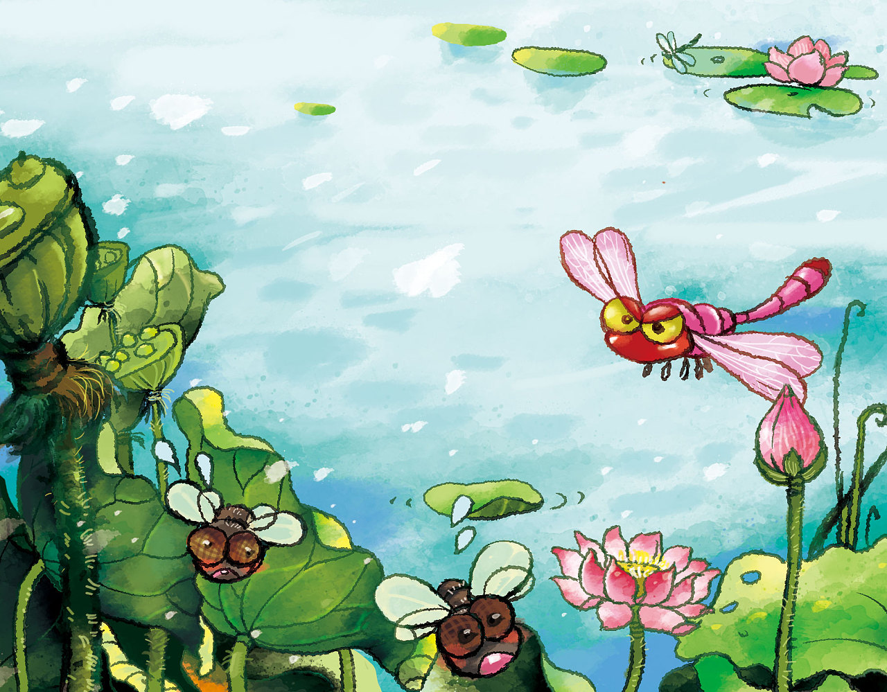 一组国画风味道的上海风情插画