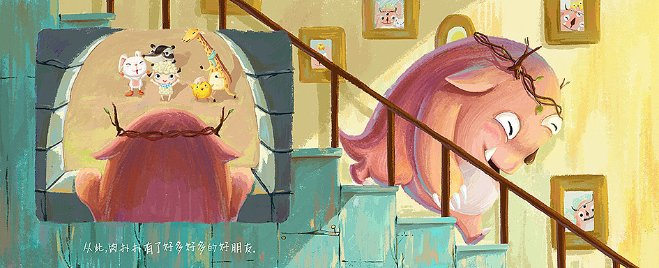 吃石头的小怪兽（图ZMTgyMTgzMTI=） - 儿童插画 - 站酷设计师KOMANYEE原创素材 - 站酷ZCOOL