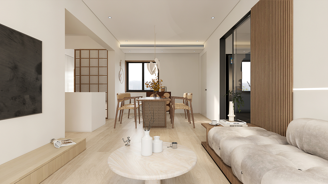 日本式的房间，赤裸的空间、简朴的木质、素净的墙壁。日本式房间的优雅是完全建立在无穷无尽的阴影和渐变上的。