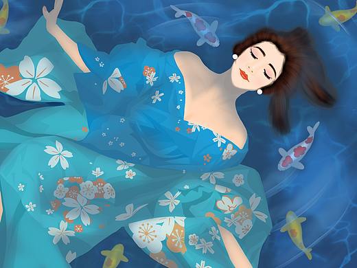 成语故事之古风美女人物插画系列作品