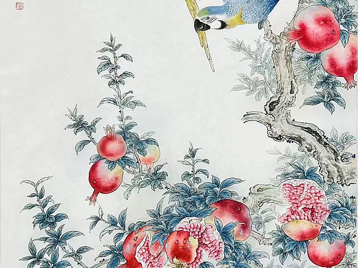 赵永夫！四尺整纸🈶️合影视频画册工笔花鸟