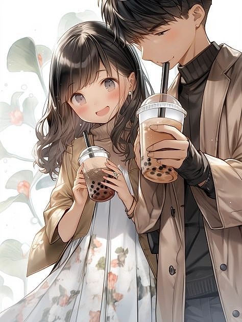 二次元奶茶店海报