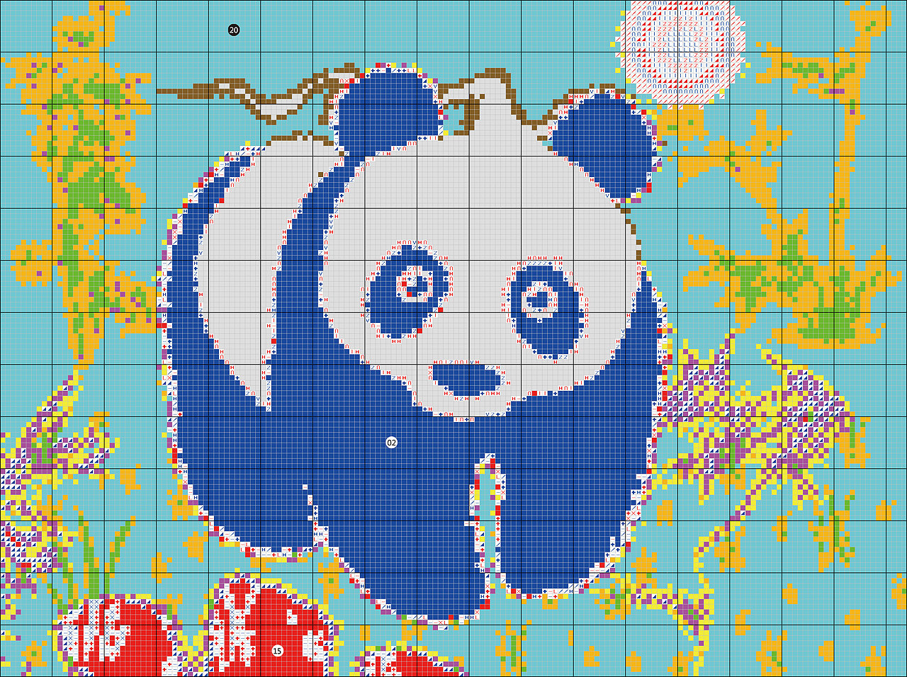 11ctnckc0181熊猫48x38cm十字绣设计图纸