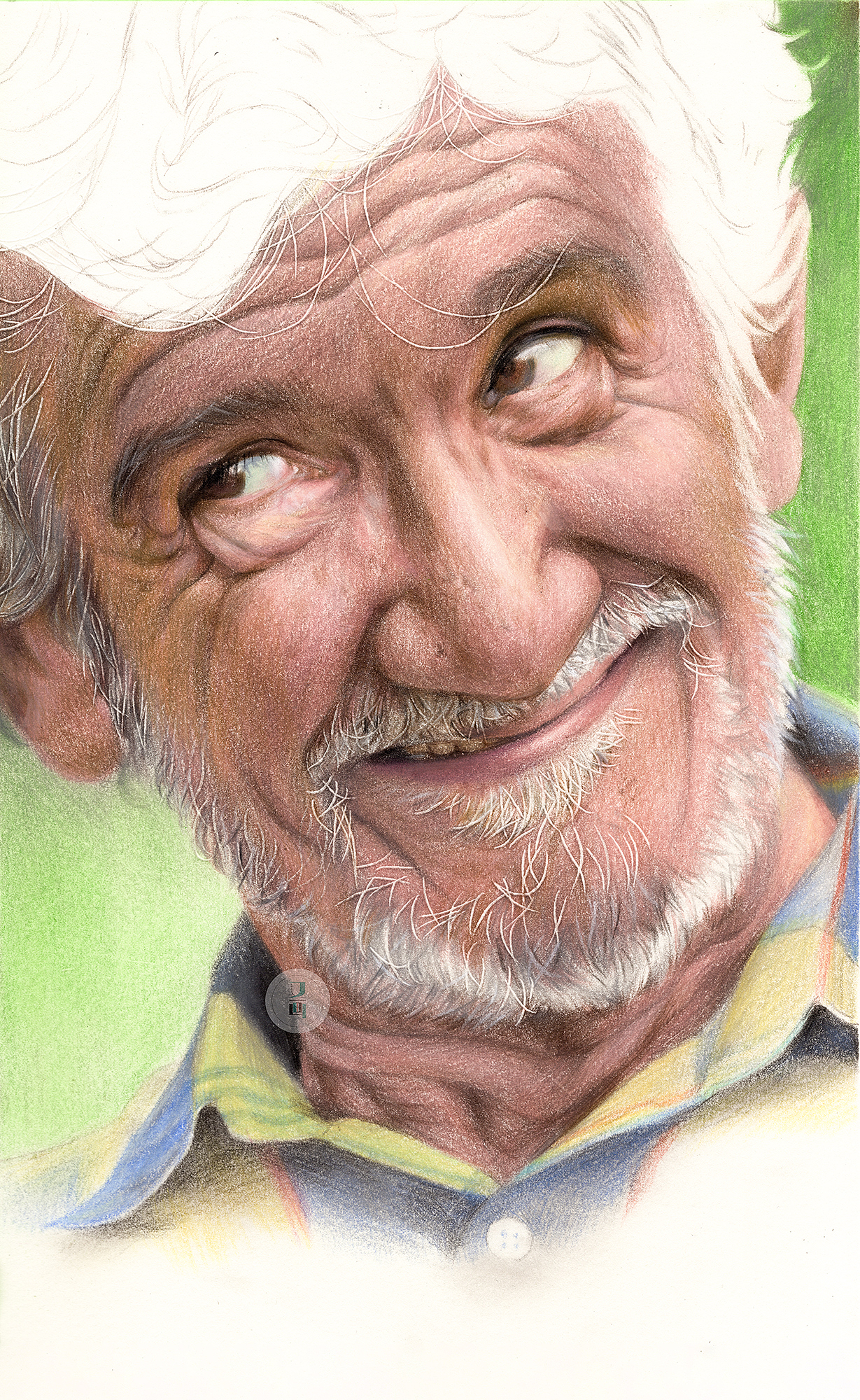 彩铅人像老爷爷