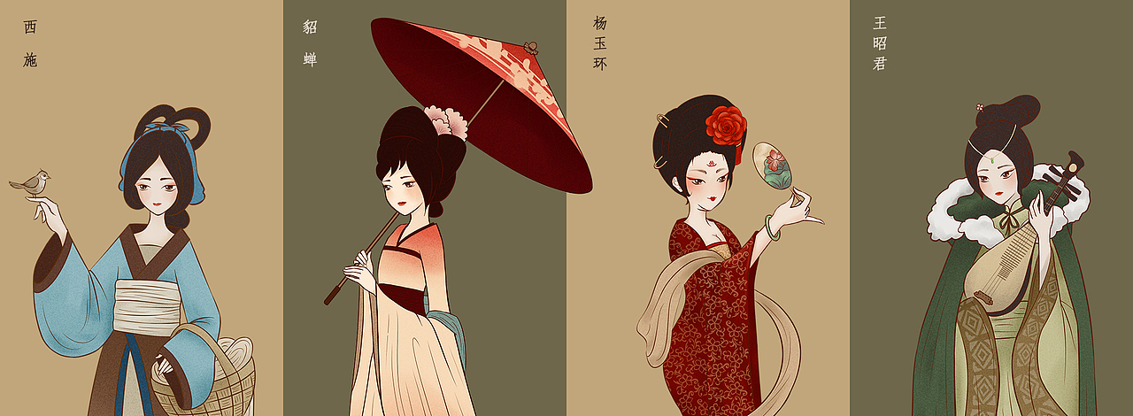 四大美女商业插画（图ZMTcxNDQ4MTUy） - 商业插画 - 站酷设计师Twice13原创素材 - 站酷ZCOOL