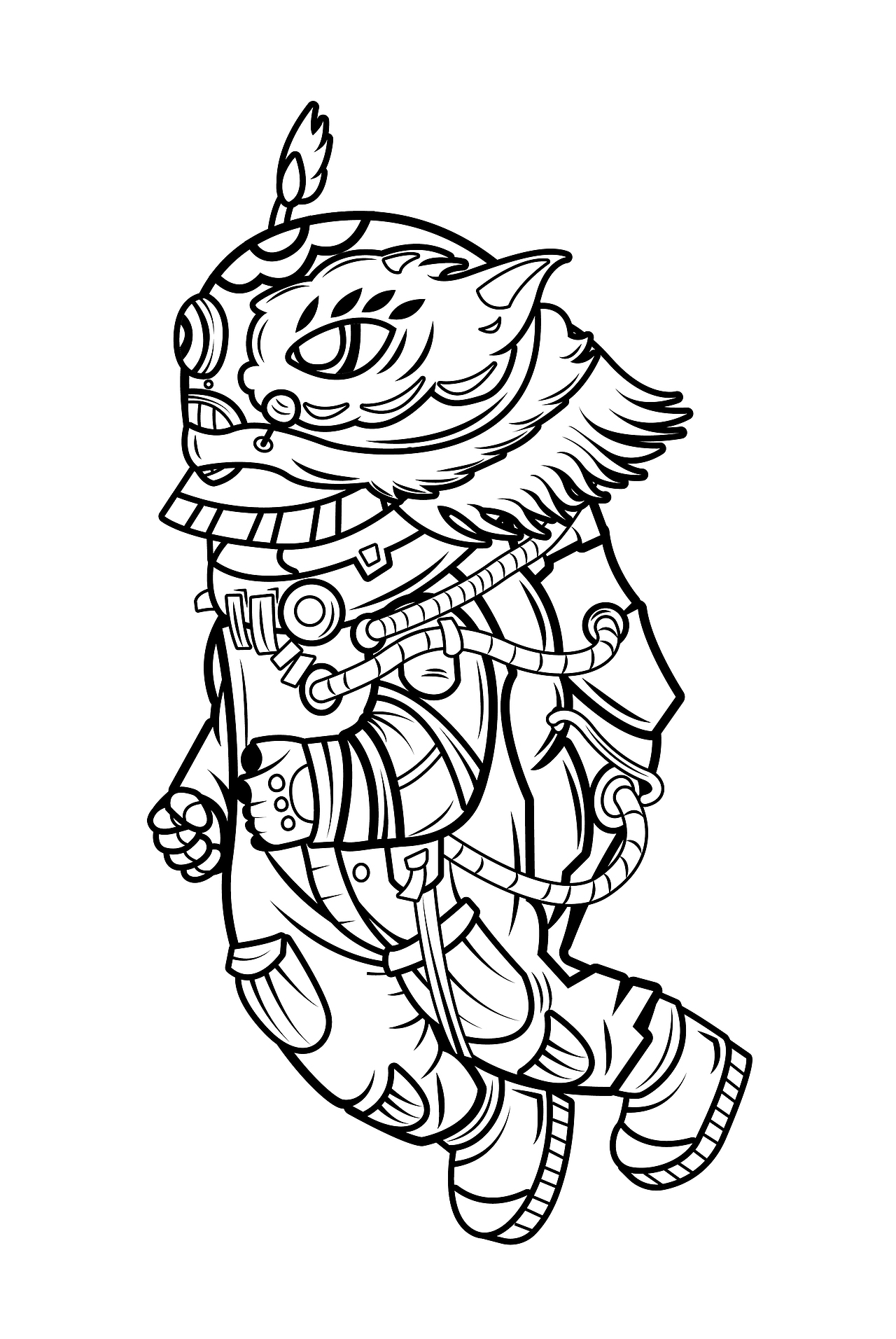 太空舞狮|插画|创作习作|朗格设计_原创作品-站酷zcool