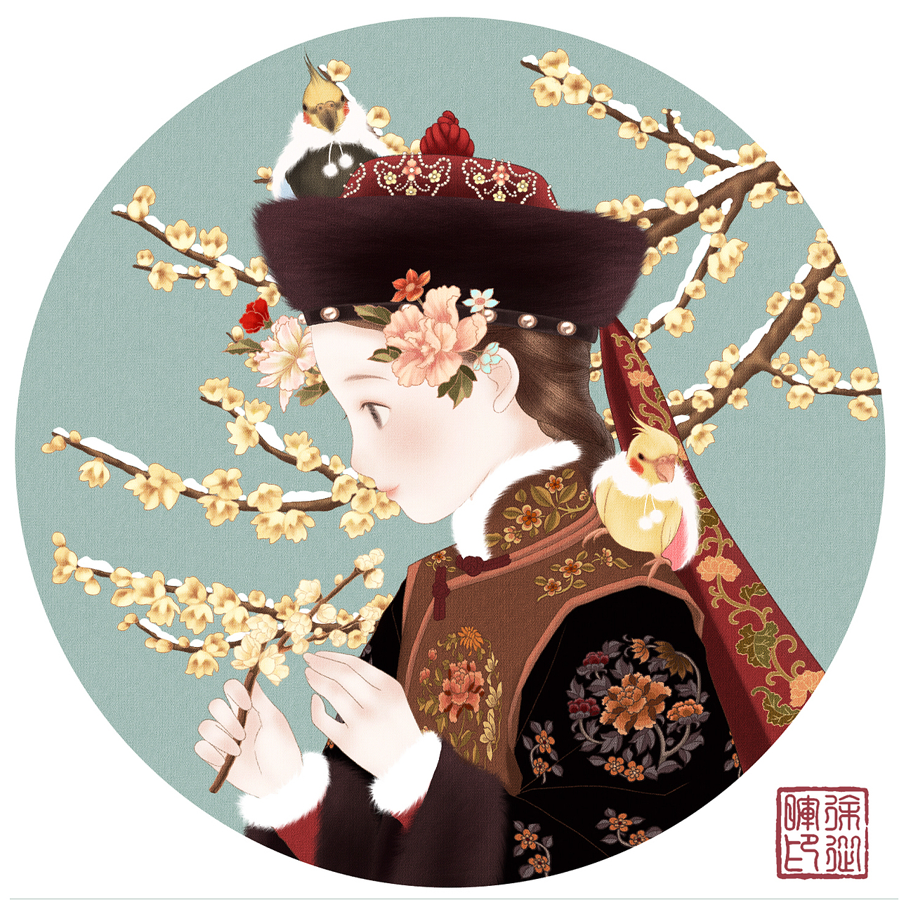 清代小头像系列插画