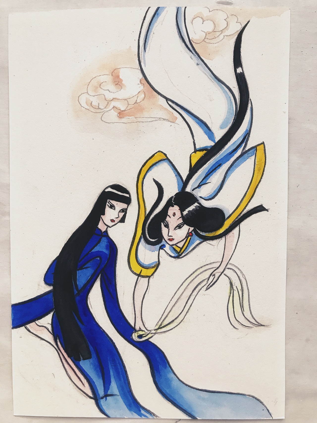 山海经之蚕神,居住欧丝之野,身披马皮手握金银细丝