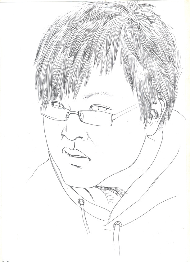 人物线描,速写,钢笔画