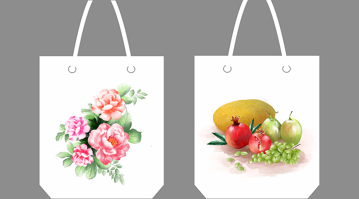 手绘布衣袋子图案