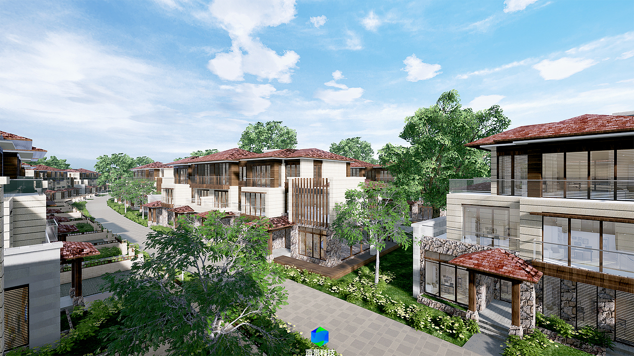 别墅小区虚拟现实 vr 虚幻4引擎制作 ue4（图ZMTU0ODU0MjY0） - 建筑设计 - 站酷设计师蓝景科技元宇宙原创素材 - 站酷ZCOOL