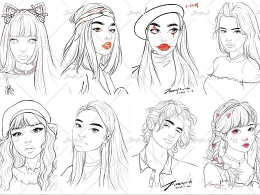 橘子皮人像线稿团练打卡第1期