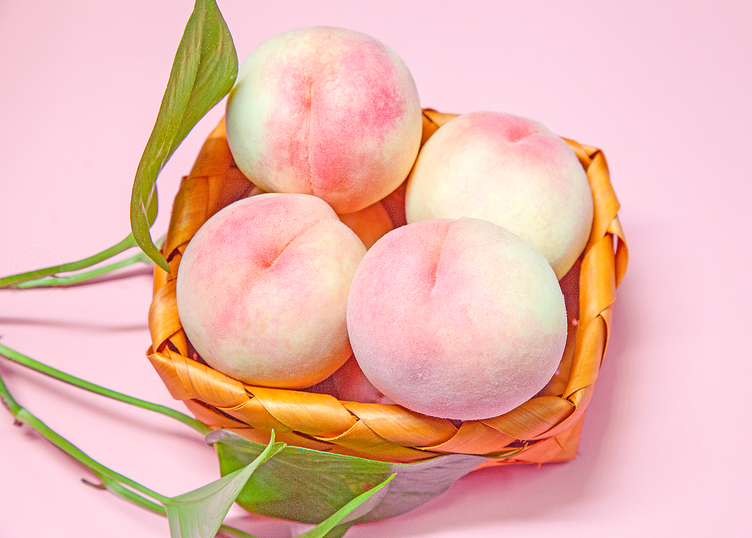 樱桃玫瑰花茶水蜜桃生鲜摄影作品