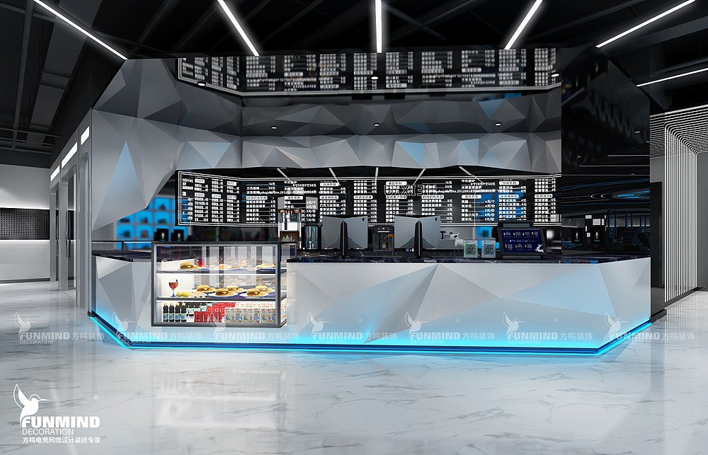 -TJ嘿秀电竞馆(吧台)-效果图,实景对比