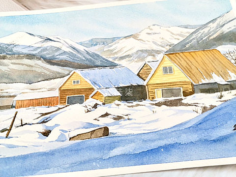 水彩雪景合集