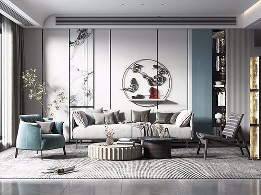 现代轻奢客厅|华丽舒适，优雅大气。