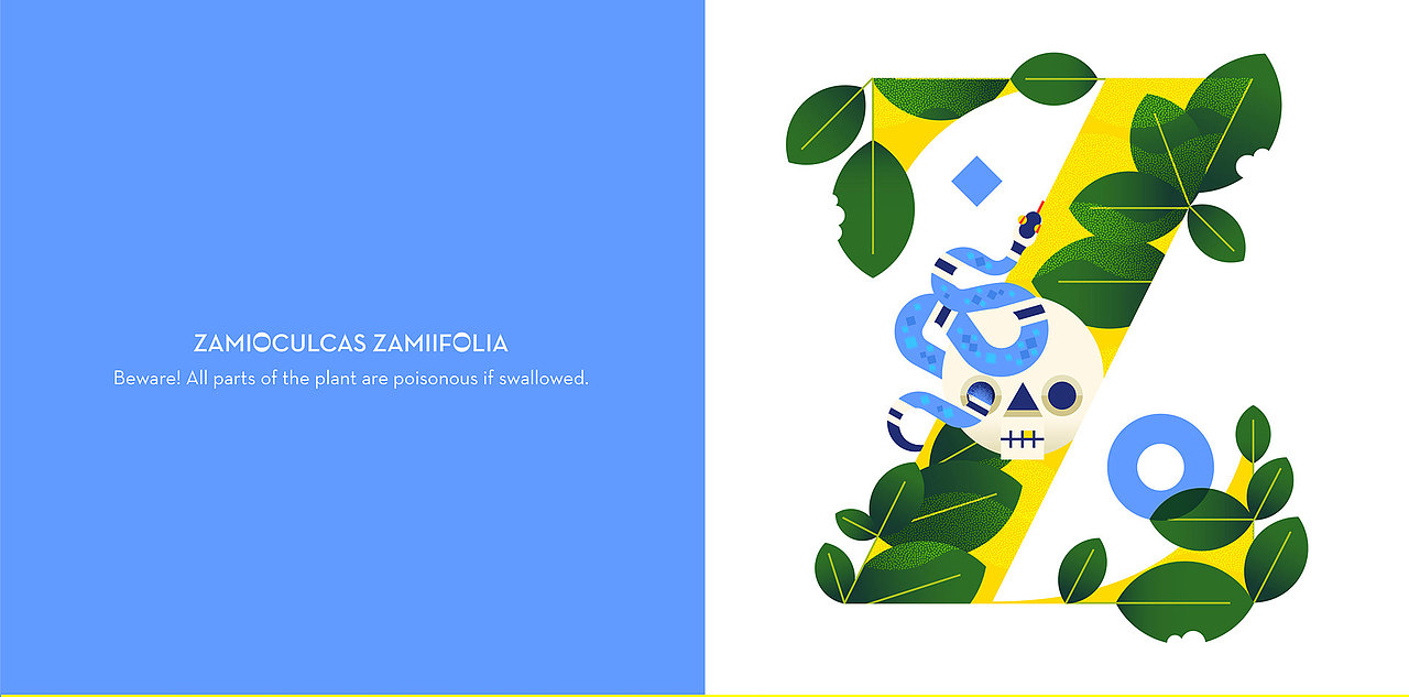 Lorena以首字母从A-Z的植物为题材,设计的视觉海报。