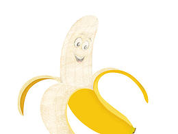 鼠绘写实香蕉水果banner