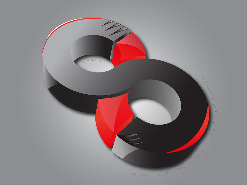????????????????????? 3D Glossy Logo Design Bend ????????????AI????????????????????????LynnChou ???????????? ???