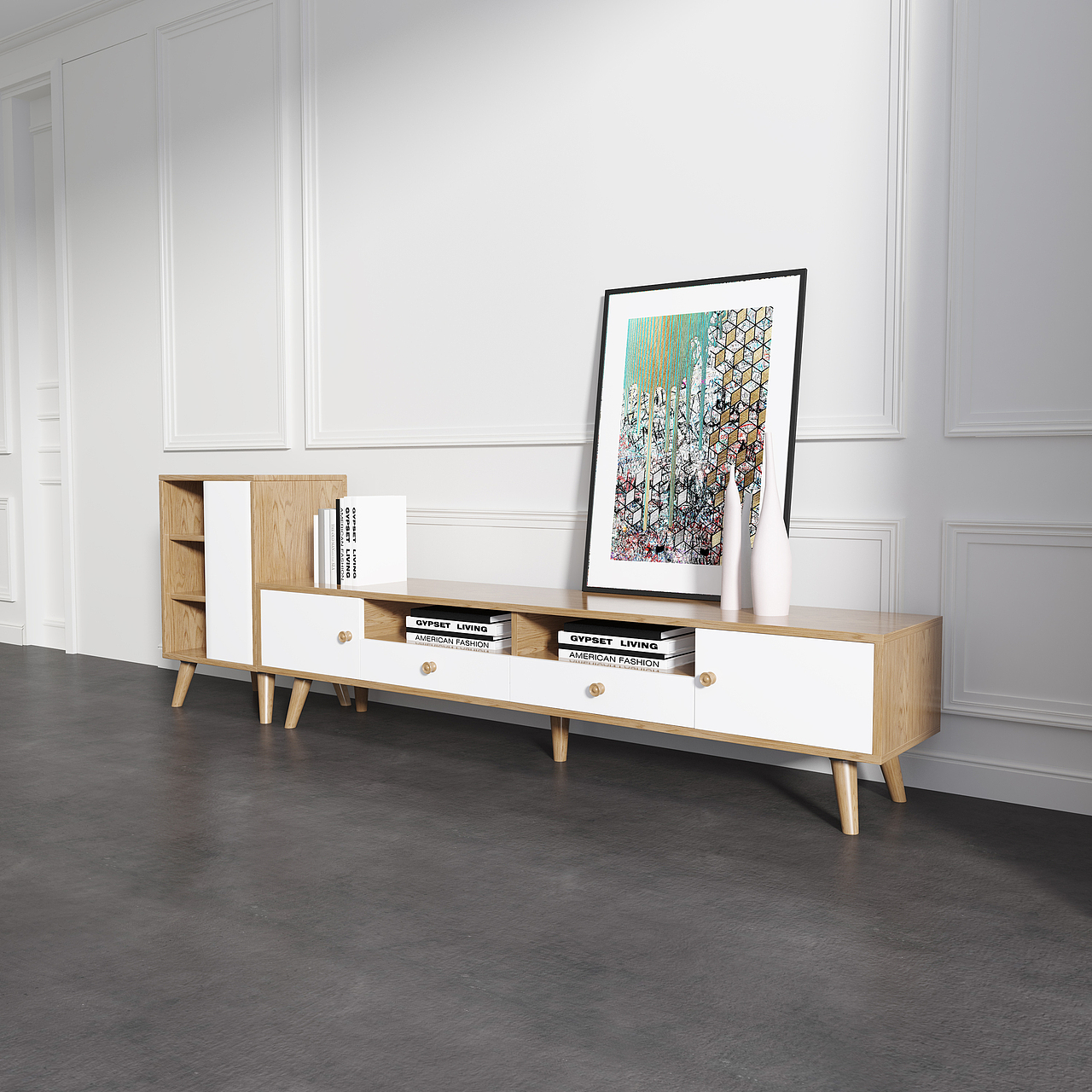 北欧电视柜表现（图ZMTQyOTU2NDM2） - 生活用品 - 站酷设计师纪敏原创素材 - 站酷ZCOOL