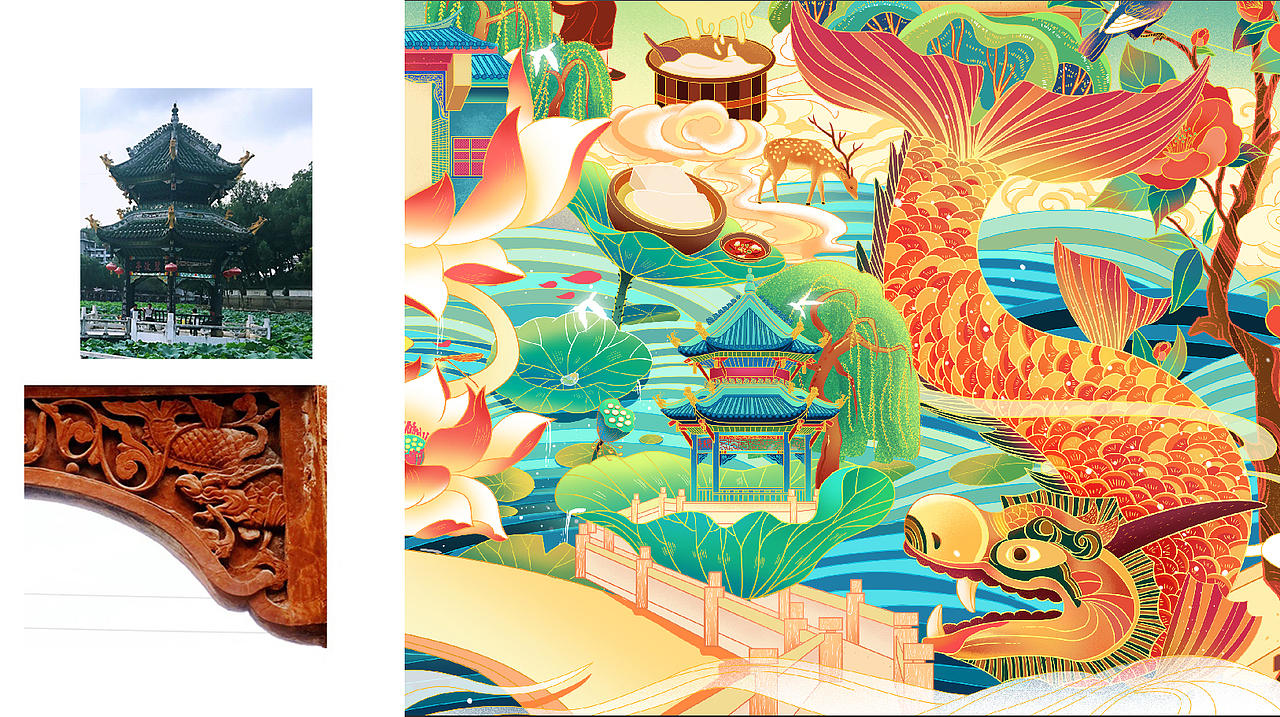 中国风 四川富顺项目 地域特色插画