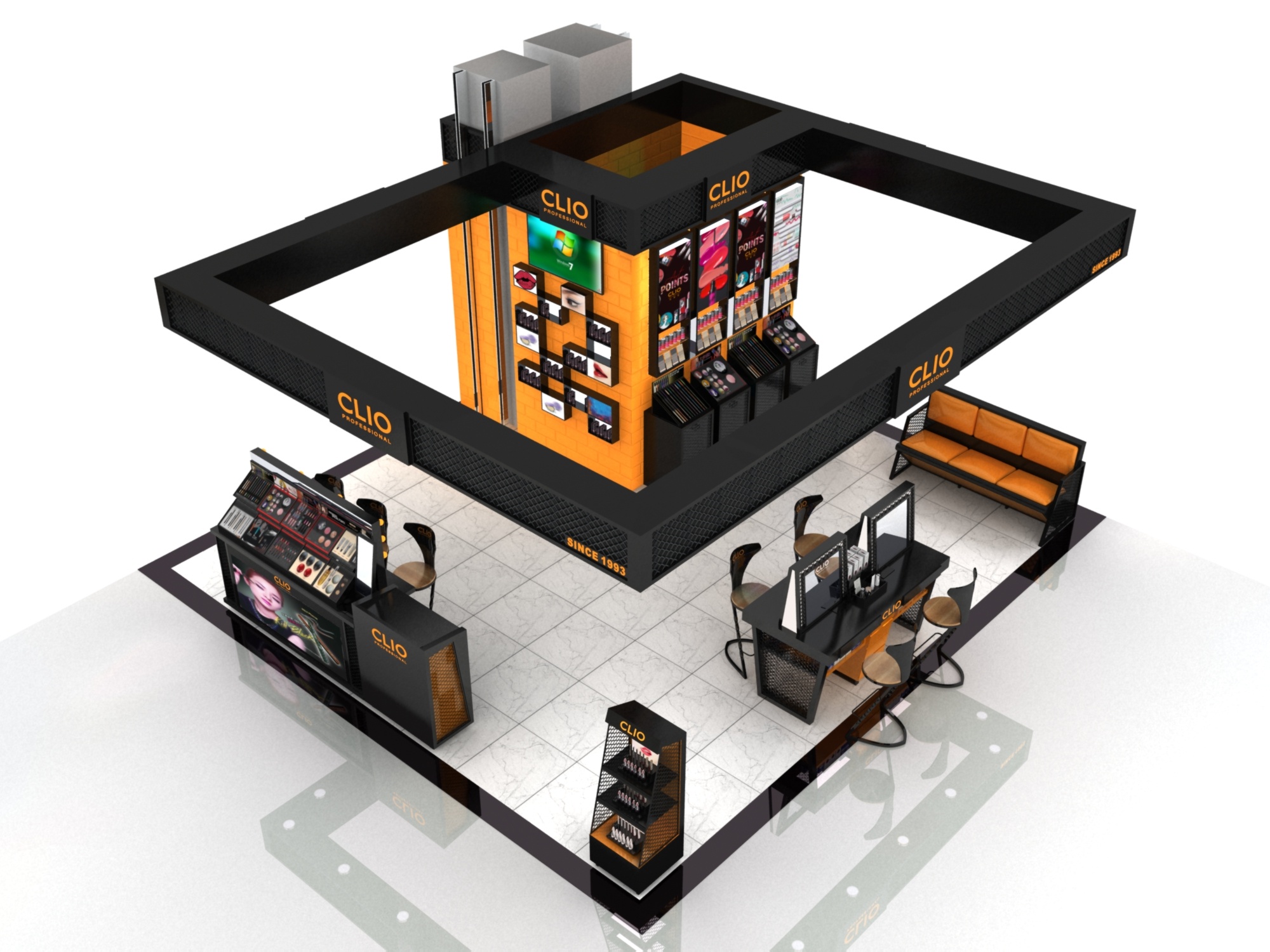 韩国clio品牌第二套终端形象设计--深圳九方岛柜|空间|展示设计 |陌泉