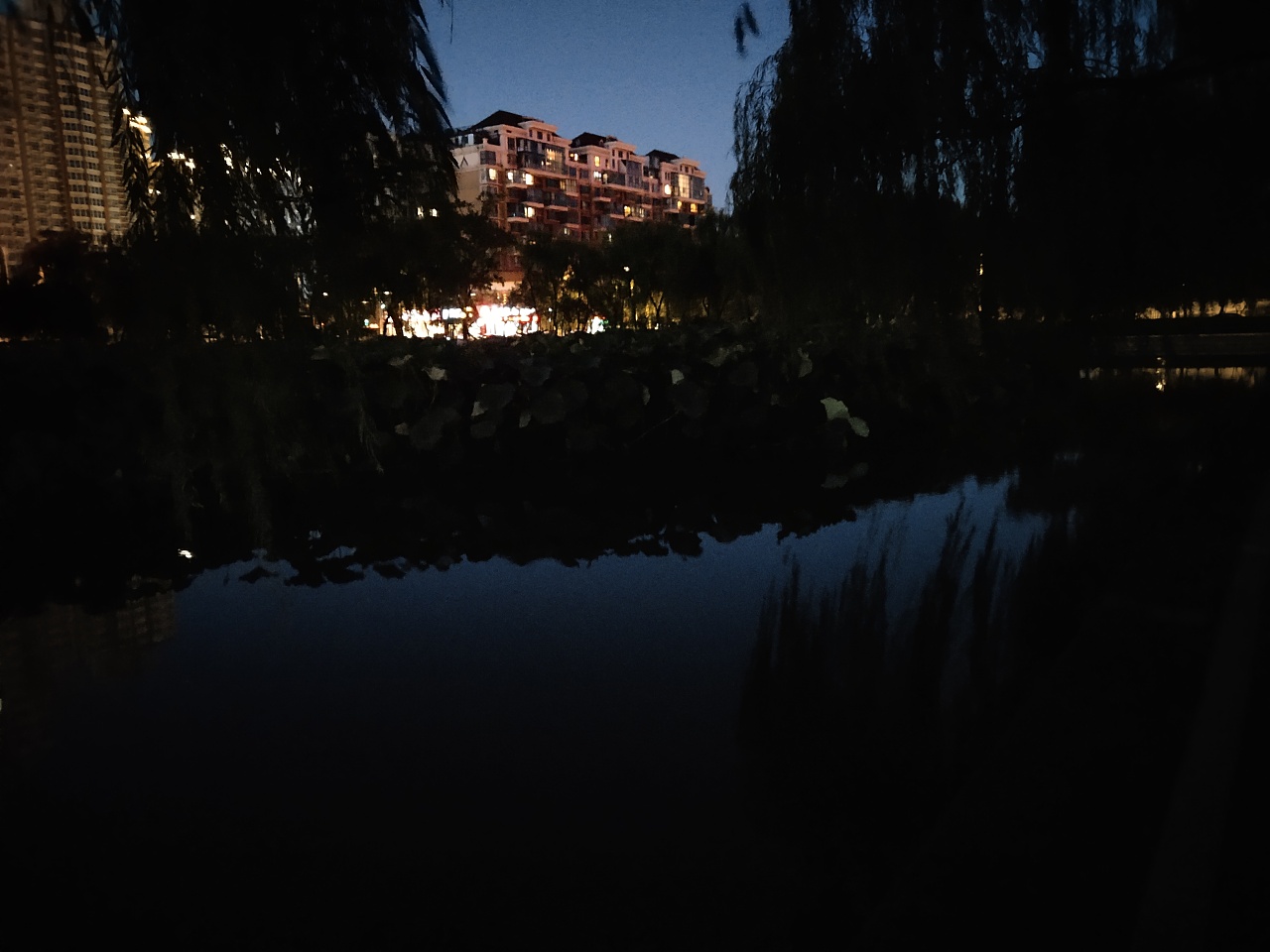 水边夜景图片