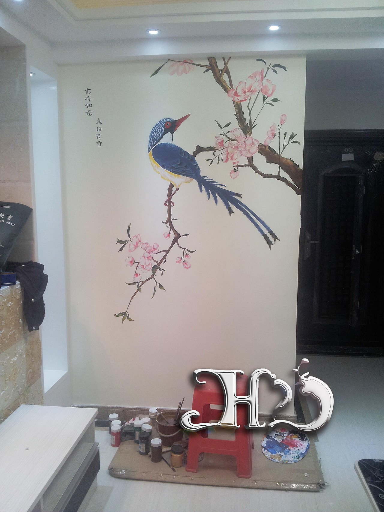 喜鹊墙绘的两个版本（图ZMjczMzcyMjQ=） - 工艺品设计 - 站酷设计师黄伟达绘典文化原创素材 - 站酷ZCOOL