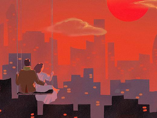 落日时与你相拥（个人主页-ZNTY0MDQzOTY=） - 艺术插画 - 站酷设计师RainX_design原创素材 - 站酷ZCOOL