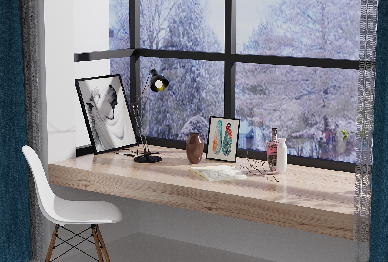 窗台小场景keyshot渲染