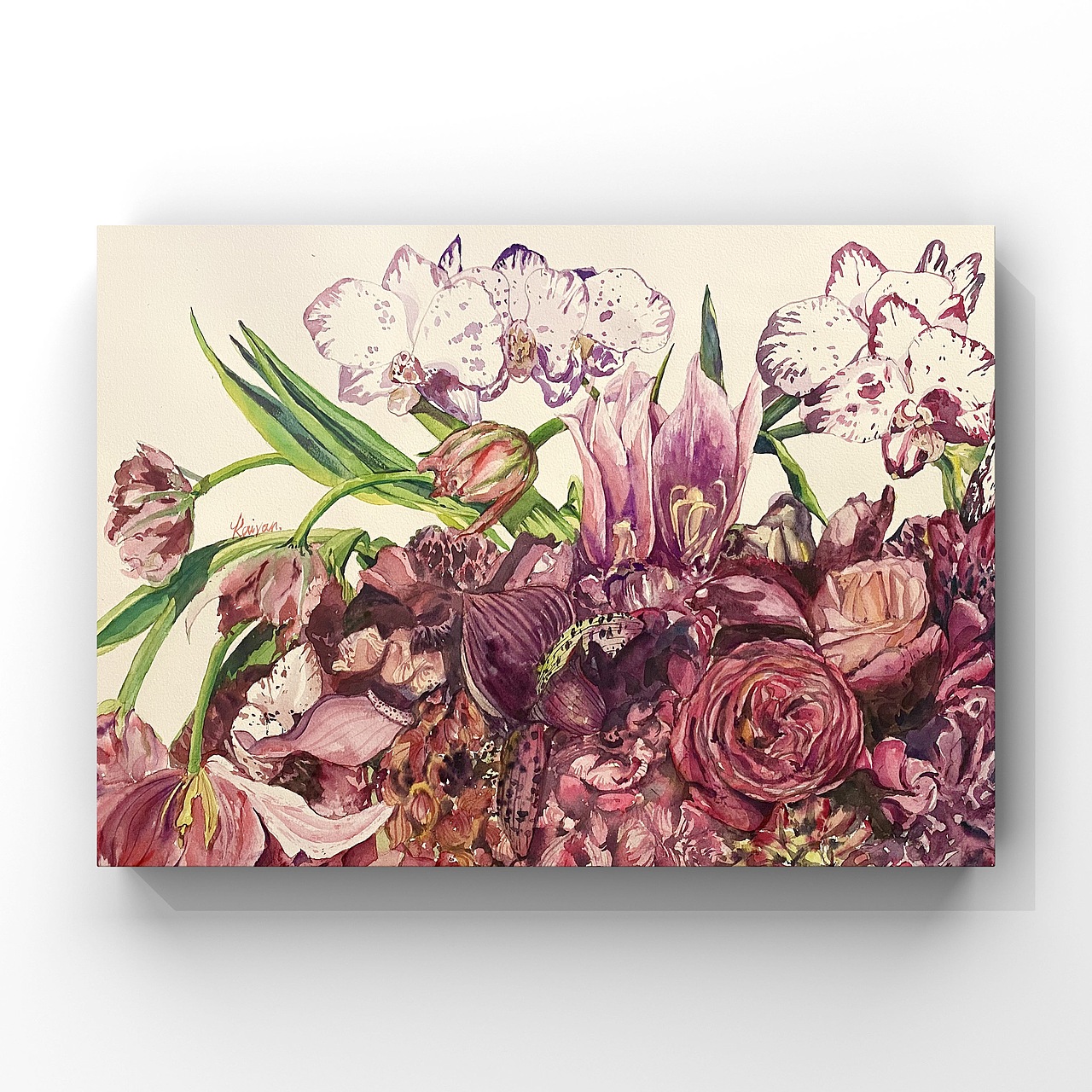 纸本水彩|花朵燃烧的国度