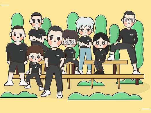 團隊人物插畫（個人主頁-ZNTQyNDExODg=） - 創(chuàng)作習作 - 站酷設計師聰明的左撇子原創(chuàng)素材 - 站酷ZCOOL