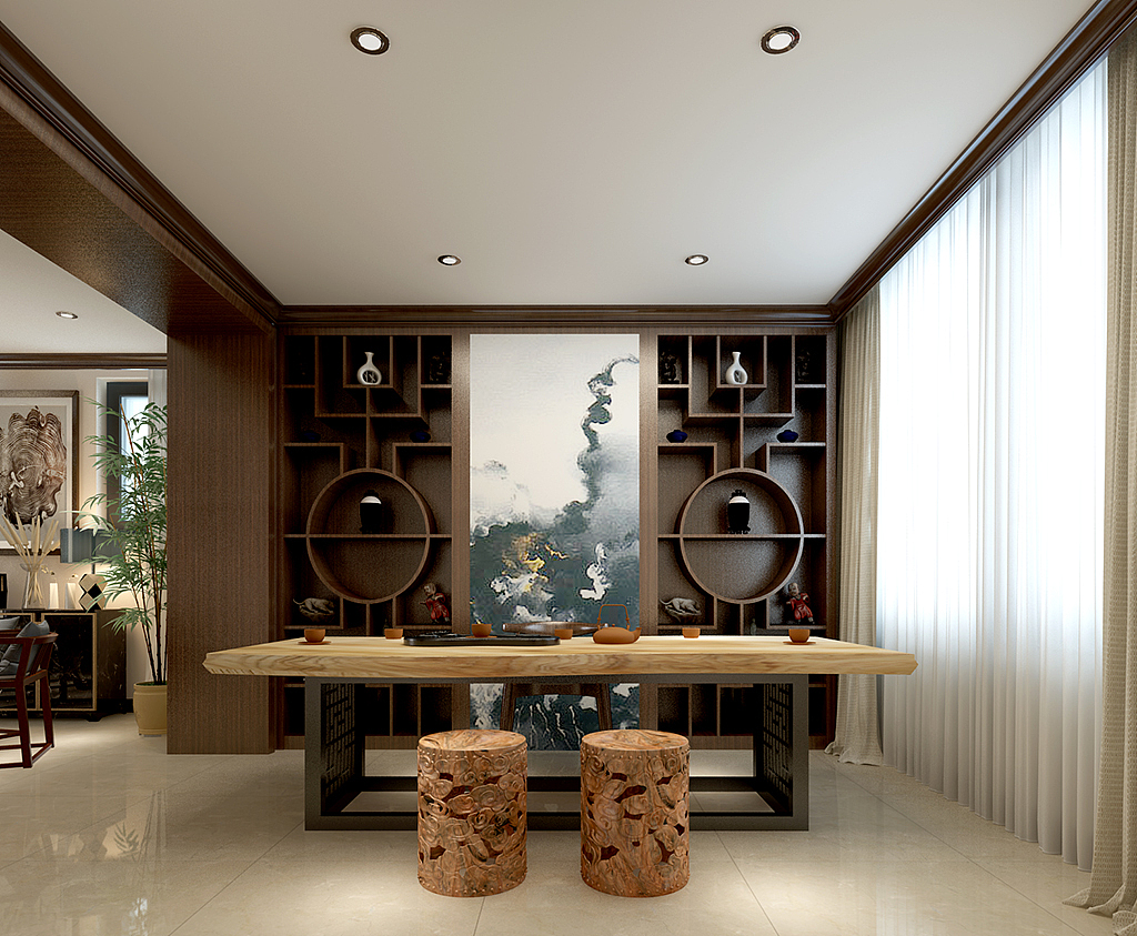 大连新房装修-自由向240㎡新中式