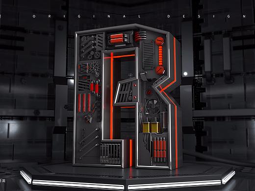 金属字B原创  C4D视觉设计  科技风格场景