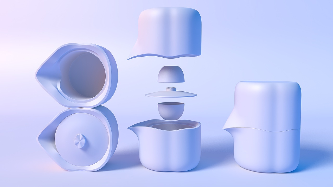 茶壶茶杯（图ZMjA4NjYyMzky） - 其他三维 - 站酷设计师孙曦沁原创素材 - 站酷ZCOOL