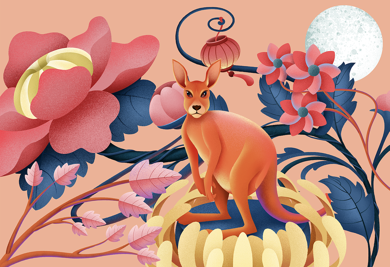 木头猫 | 与仟吉畅赏中秋月（图ZMjI4ODUzMTgw） - 商业插画 - 站酷设计师疯子木原创素材 - 站酷ZCOOL