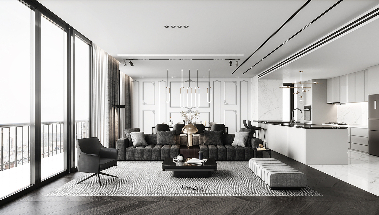 现代客餐厅（图ZMTk5MDU1MzA4） - 家装设计 - 站酷设计师喀什葛尔的石头原创素材 - 站酷ZCOOL