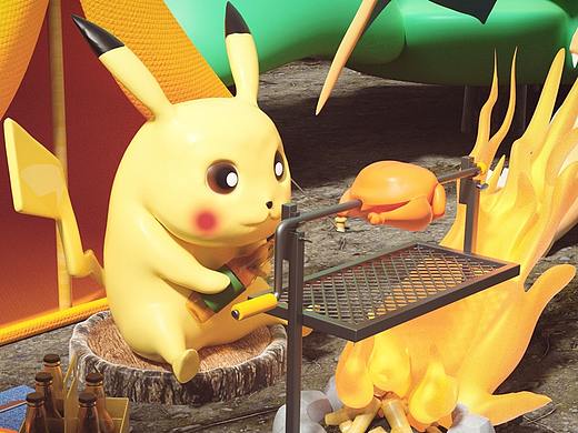 宝可梦卡通场景练习