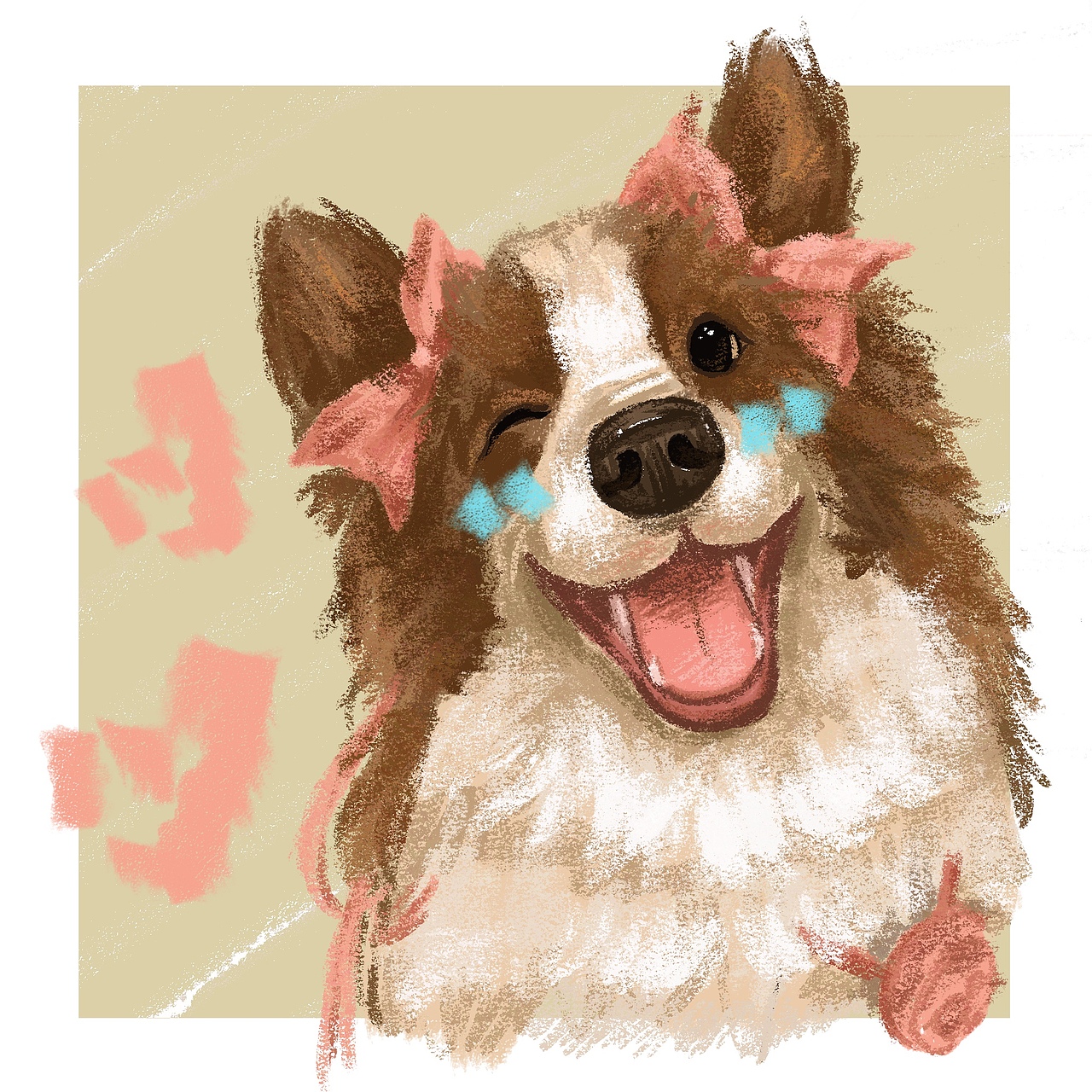 可爱卡通风 宠物绘画宠物板绘（图ZMzkxODQyMzc2） - 创作习作 - 站酷设计师大猫Dm1原创素材 - 站酷ZCOOL