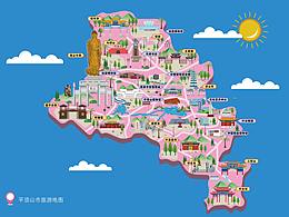 創(chuàng)意旅游地圖插畫