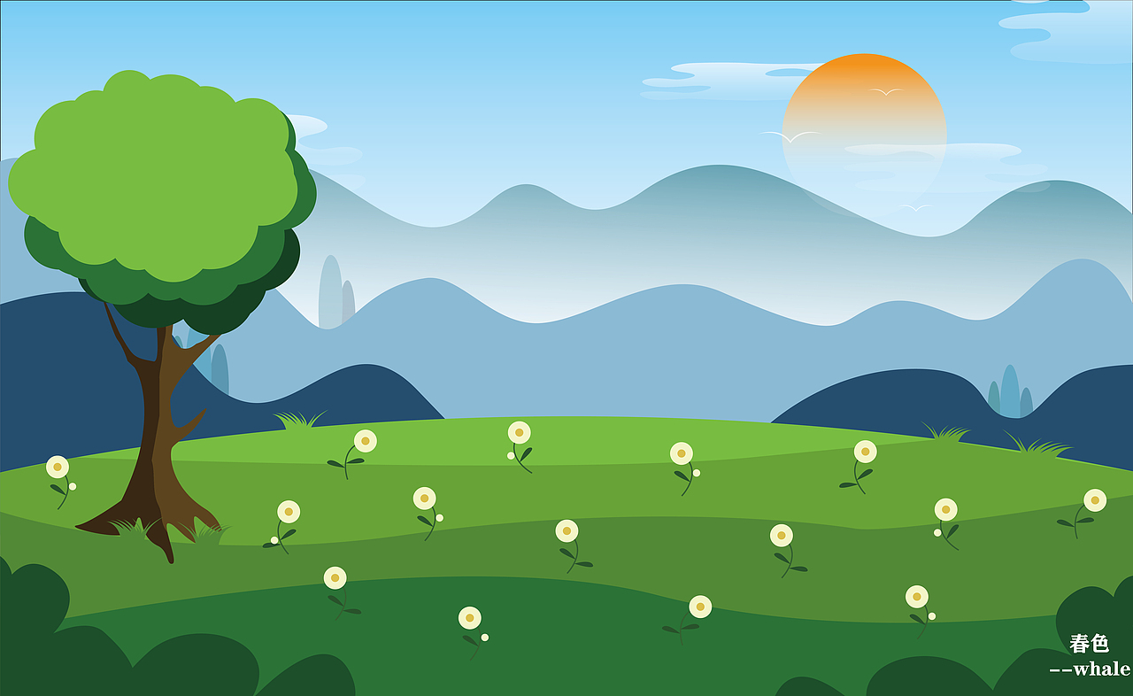 春色插画（图ZMTk5MTk2OTg4） - 宣传物料 - 站酷设计师野外设计师鲸鱼原创素材 - 站酷ZCOOL