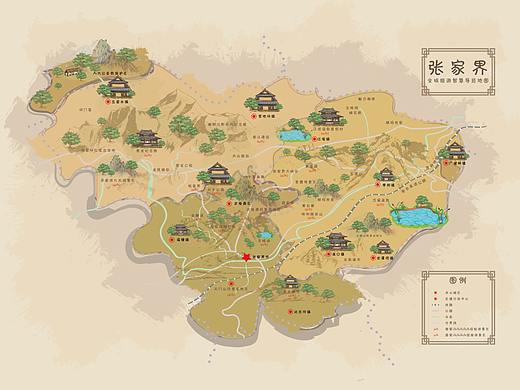 张家界手绘地图
