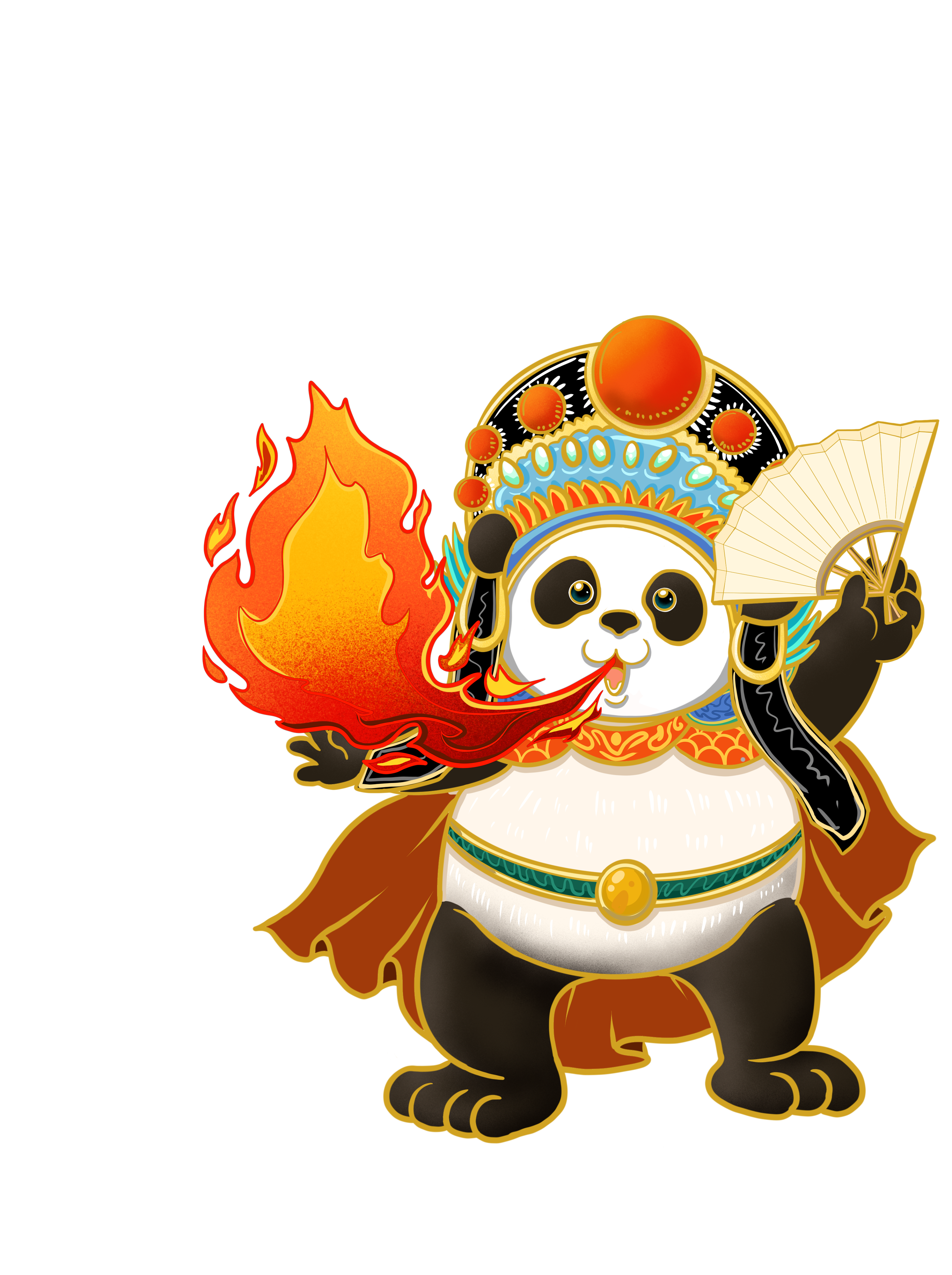 国潮川剧熊猫形象