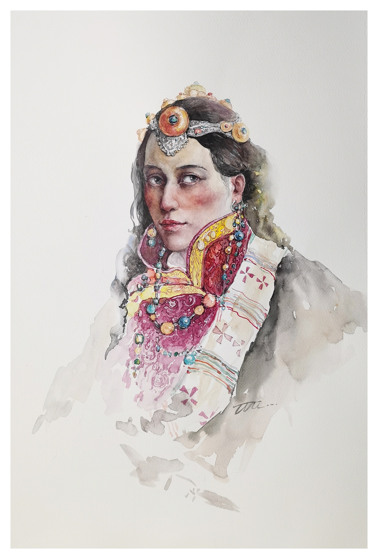 水彩人物系列—藏族|纯艺术|绘画|北武子 - 原创作品 - 站酷 (zcool)