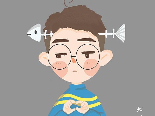 情侣头像插画